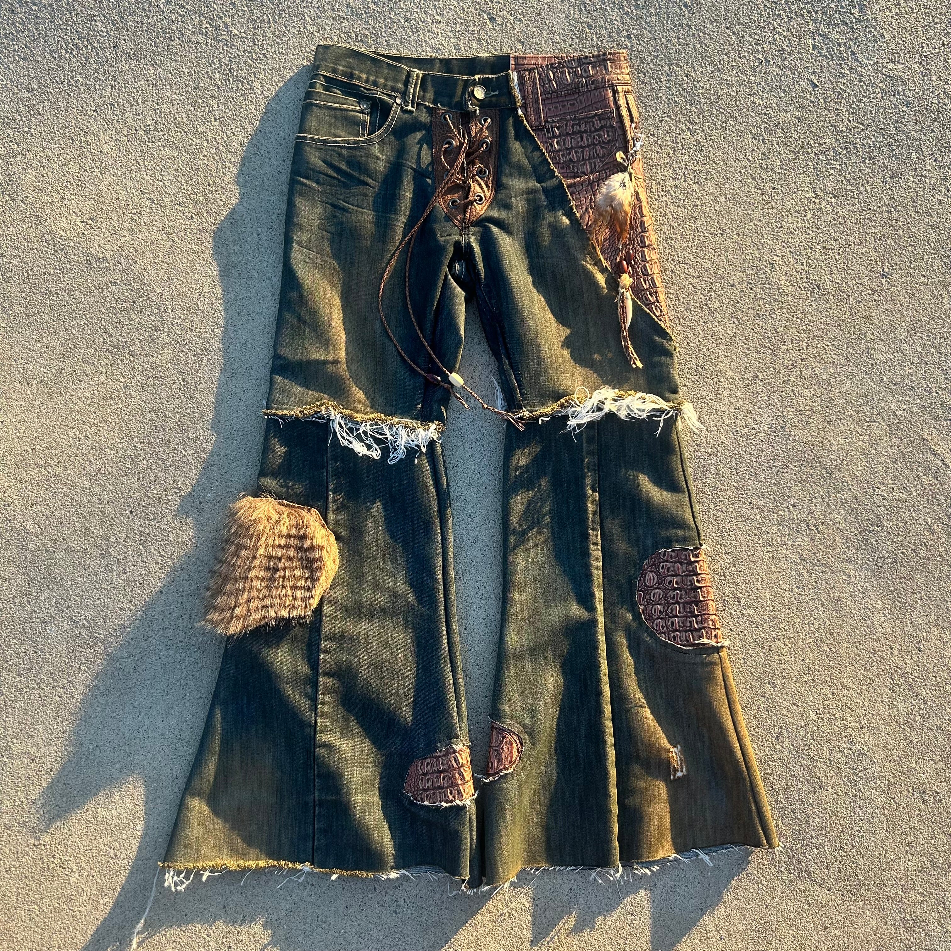 Rust crocodile flares 32x31.5