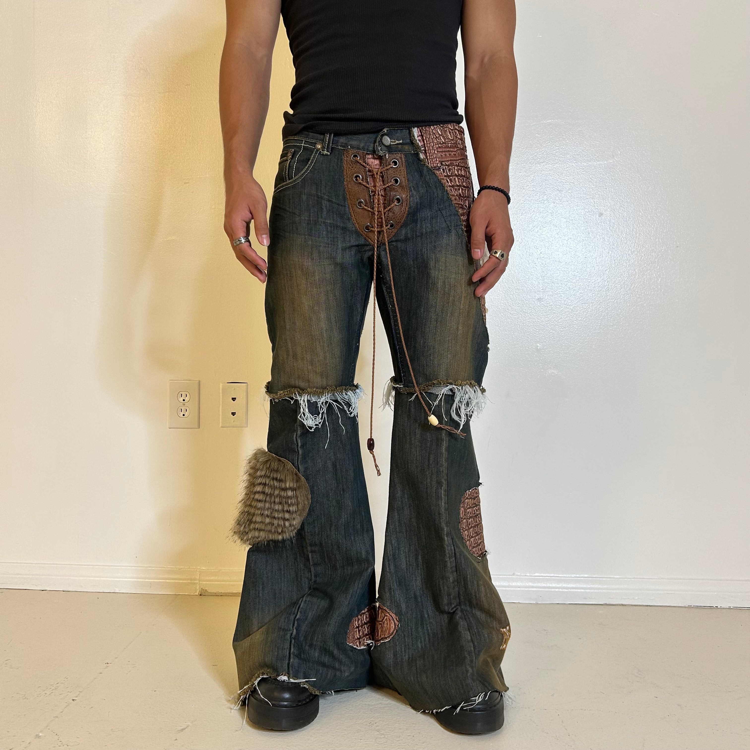 Rust crocodile flares 32x31.5
