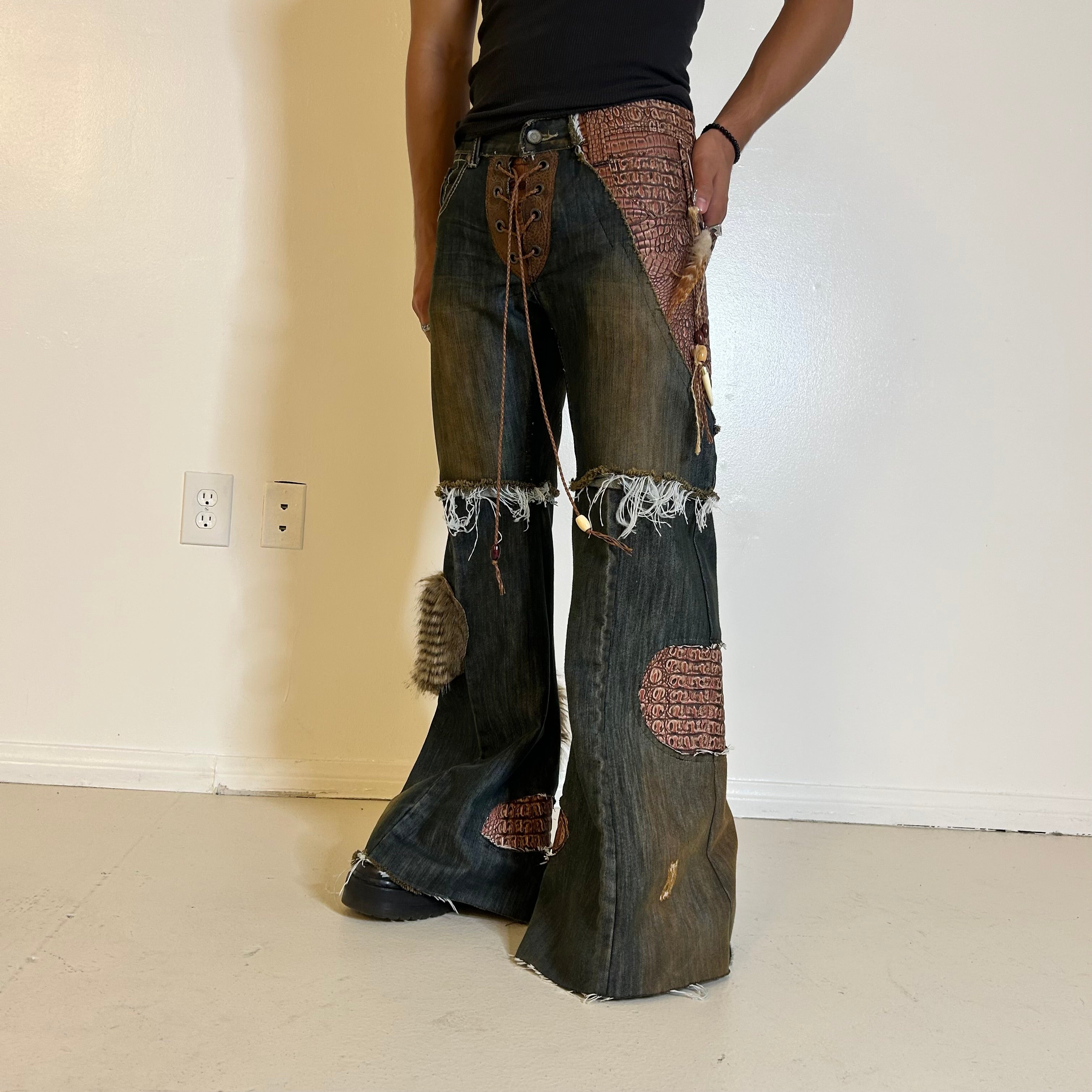 Rust crocodile flares 32x31.5