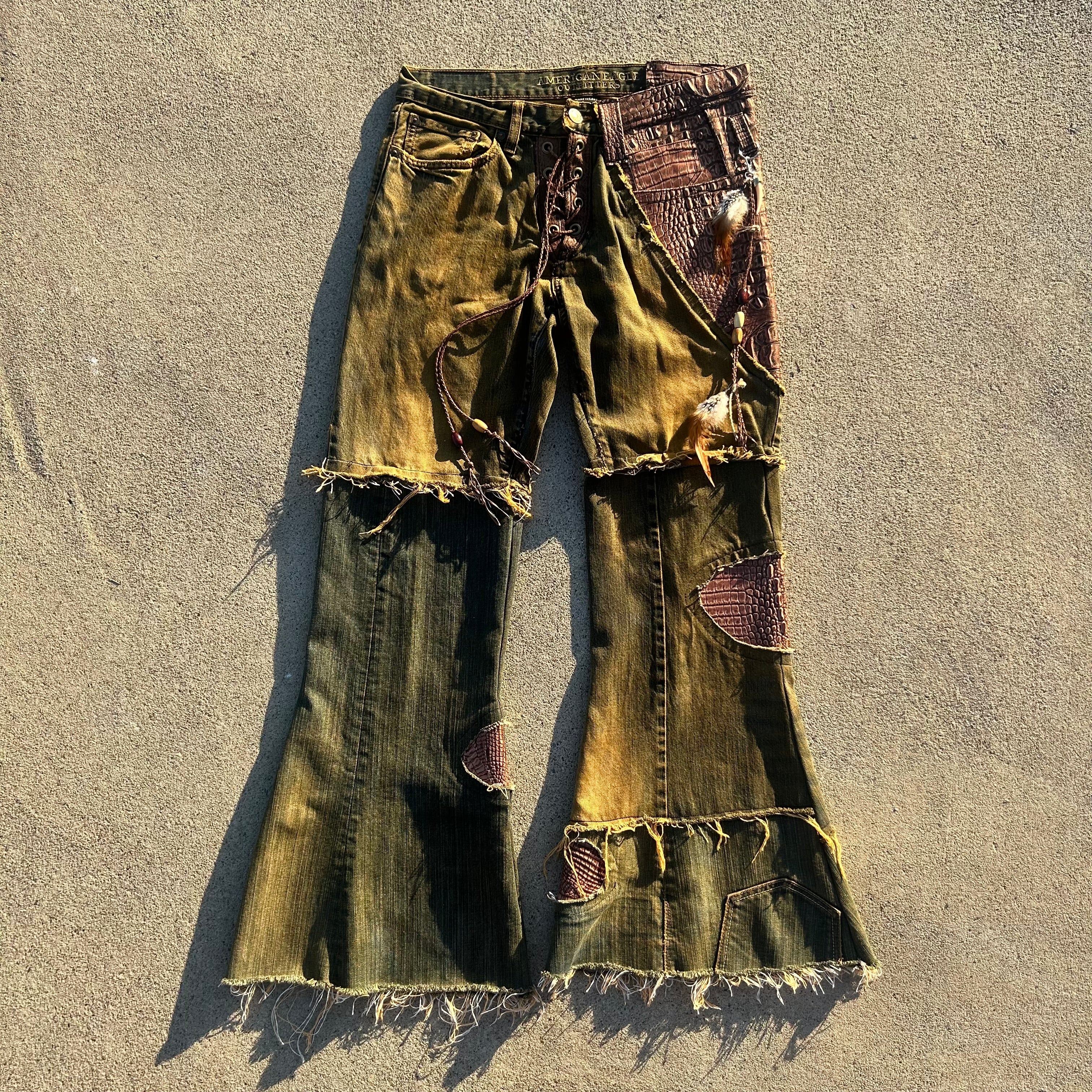 Rust crocodile flares 33x33