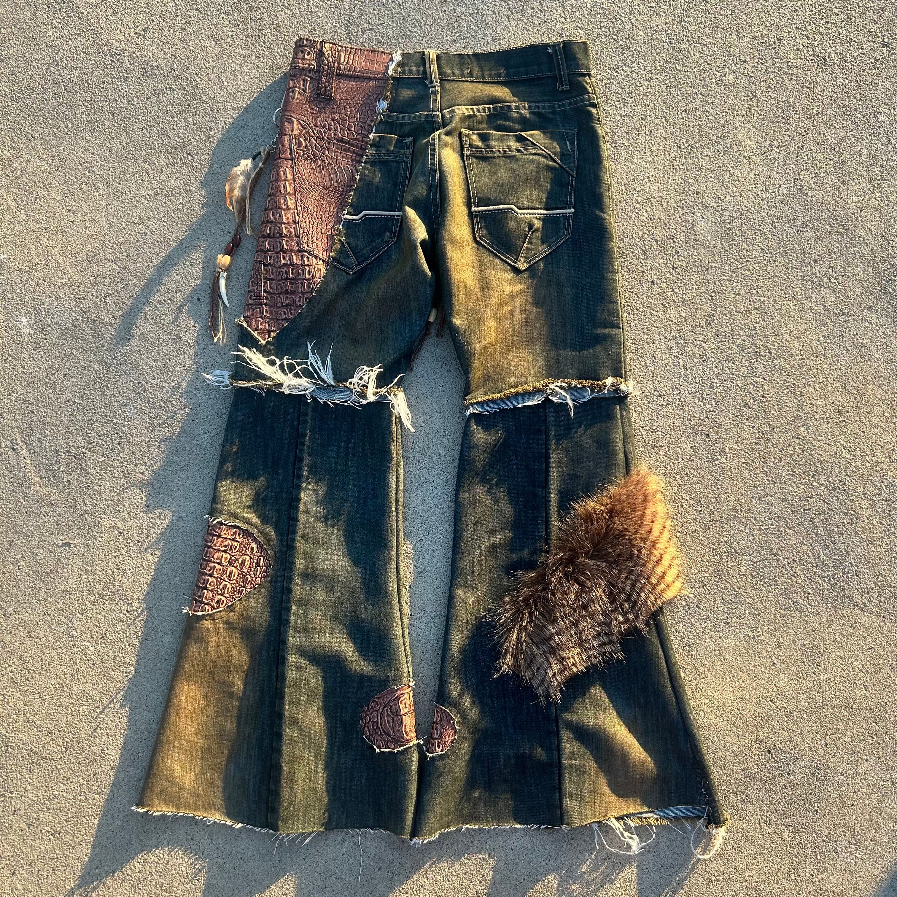 Rust crocodile flares 32x31.5